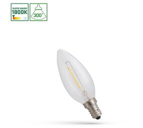 LED Filamentpære - E14 C35 - 1W 1800K ekstra varmt hvidt lys LED Filamentpære - E14 C35 - 1W 1800K ekstra varmt hvidt lys