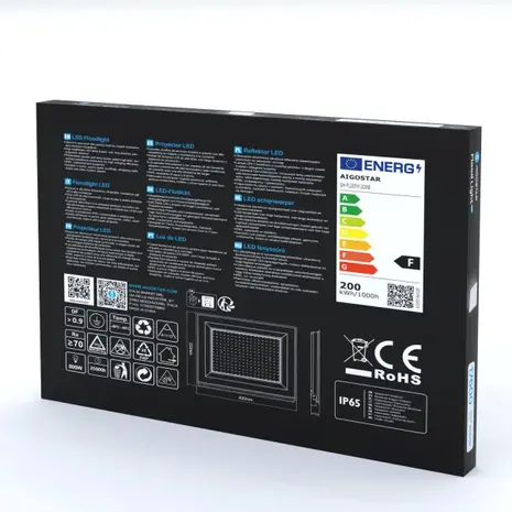 Aigostar LED projektørlampe - 200W - 6500K - 17600 Lumen - IP65 Aigostar LED projektørlampe - 200W - 6500K - 17600 Lumen - IP65