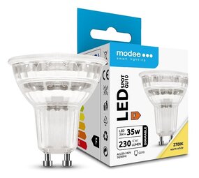 LCB Dæmpbar LED-spot - GU10 3W - 2700K Varm hvid - Glas Dæmpbar
