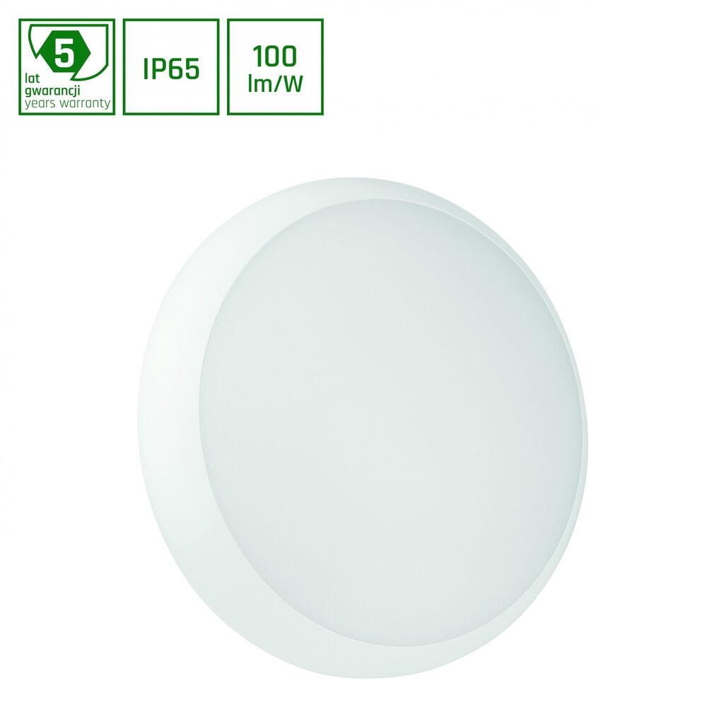 LED-loftslampe Nymphea City Pro IP65 - 18W 1800lm - Bevægelsessensor - CCT-kontakt LED-loftslampe Nymphea City Pro IP65 - 18W 1800lm - Bevægelsessensor - CCT-kontakt