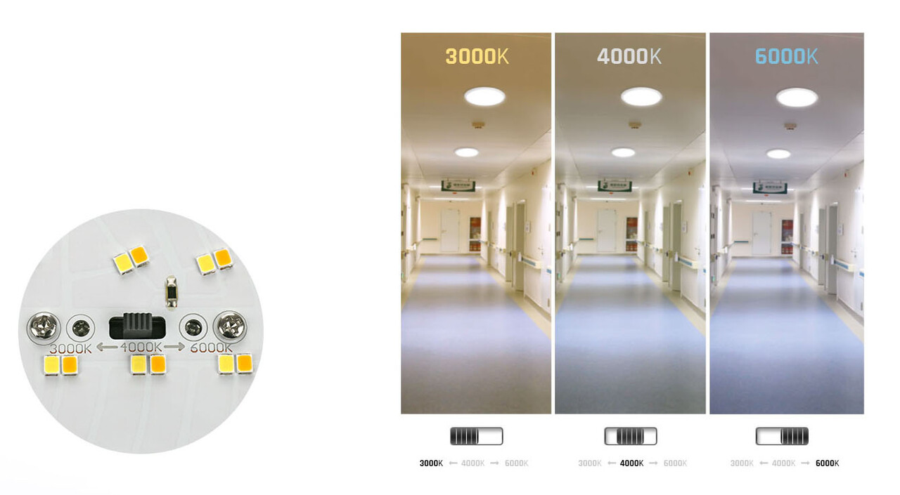 LED-loftslampe Nymphea City Pro IP65 - 18W 1800lm - Bevægelsessensor - CCT-kontakt LED-loftslampe Nymphea City Pro IP65 - 18W 1800lm - Bevægelsessensor - CCT-kontakt