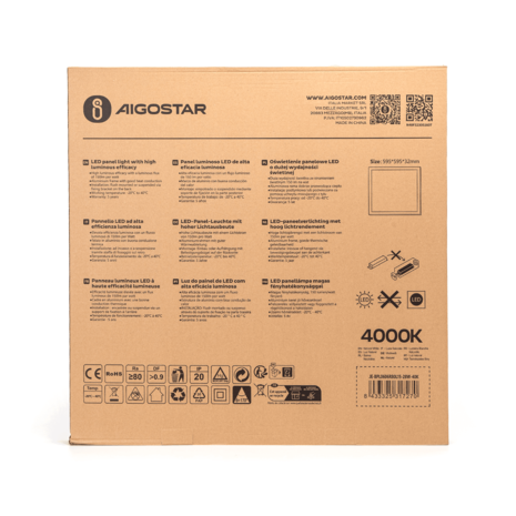 Aigostar LED Panel 60x60cm - 28W 180lm p/w - 4000K 840 Aigostar LED Panel 60x60cm - 28W 180lm p/w - 4000K 840