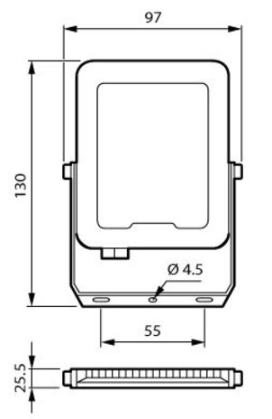 Philips LED Projektørlampe - Ledinaire - BVP164 - Grå - 20W 2400lm - 110D - 840 - 4000K køligt hvidt lys - IP65 - Symmetrisk Philips LED Projektørlampe - Ledinaire - BVP164 - Grå - 20W 2400lm - 110D - 840 - 4000K køligt hvidt lys - IP65 - Symmetrisk