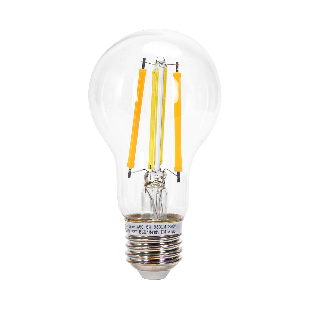 Aigostar LED-pære - Bluetooth Mesh - E27 - 6W - A60 - Filament - Inkl. fjernbetjening - Sæt af 2 Aigostar LED-pære - Bluetooth Mesh - E27 - 6W - A60 - Filament - Inkl. fjernbetjening - Sæt af 2