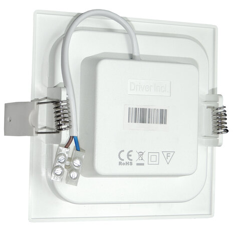 Aigostar LED indbygningsspot firkantet - 6W 360lm - 6500K - installationsstørrelse 100-110mm