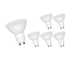 LCB Multipakke 6 stk - LED-spot GU10 - 6W erstatter 45W - 2700K varmt hvidt lys LCB Multipakke 6 stk - LED-spot GU10 - 6W erstatter 45W - 2700K varmt hvidt lys