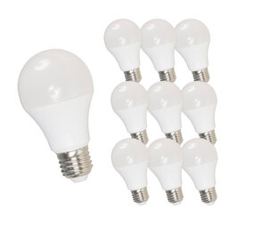 LCB Multipakke 10 stk - LED-pære E27- A60 - 7W erstatter 70W - 3000K varmt hvidt lys LCB Multipakke 10 stk - LED-pære E27- A60 - 7W erstatter 70W - 3000K varmt hvidt lys