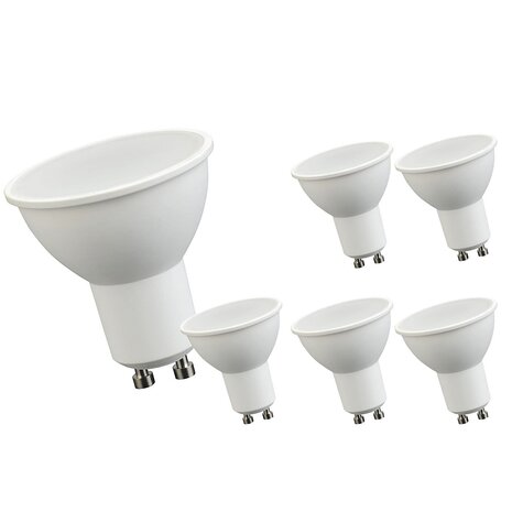 LCB Multipakke 6 stk - LED spot GU10 - 6W erstatter 40W - 6000K kold hvid LCB Multipakke 6 stk - LED spot GU10 - 6W erstatter 40W - 6000K kold hvid
