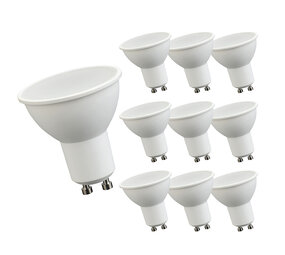 LCB Multipakke 10 stk - LED spot GU10 - 6W erstatter 40W - 6000K kold hvid LCB Multipakke 10 stk - LED spot GU10 - 6W erstatter 40W - 6000K kold hvid