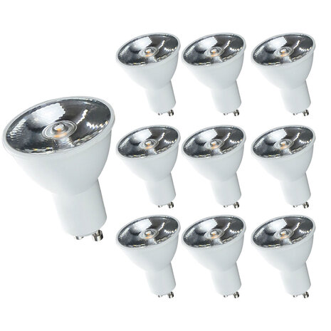 LCB Multipakke 10 styk - LED spot GU10 - 6W erstatter 40W - 3000K varmt hvidt lys - 10° lysfordeling LCB Multipakke 10 styk - LED spot GU10 - 6W erstatter 40W - 3000K varmt hvidt lys - 10° lysfordeling