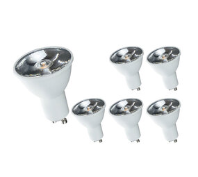 LCB Multipakke 6 styk - LED spot GU10 - 6W erstatter 40W - 3000K varmt hvidt lys - 10° lysfordeling LCB Multipakke 6 styk - LED spot GU10 - 6W erstatter 40W - 3000K varmt hvidt lys - 10° lysfordeling