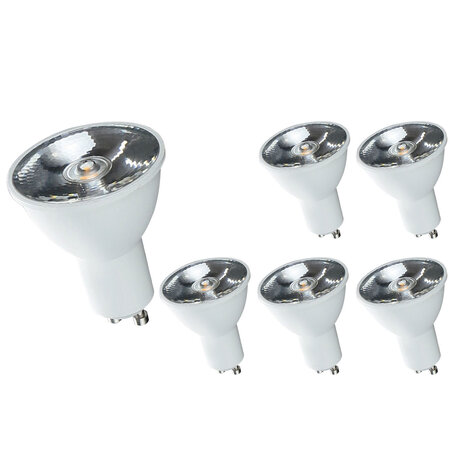 LCB Multipakke 6 styk - LED spot GU10 - 6W erstatter 40W - 3000K varmt hvidt lys - 10° lysfordeling LCB Multipakke 6 styk - LED spot GU10 - 6W erstatter 40W - 3000K varmt hvidt lys - 10° lysfordeling
