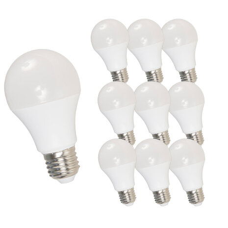 LCB Multipakke 10 styk - LED-lampe E27 - A60 - 7W erstatter 70W - 4000K neutralt hvidt lys LCB Multipakke 10 styk - LED-lampe E27 - A60 - 7W erstatter 70W - 4000K neutralt hvidt lys