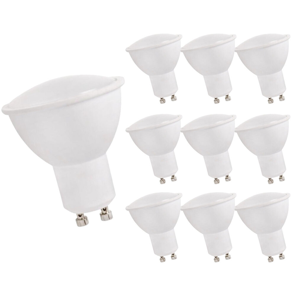 LCB Multipakke 10 styk - LED spot GU10 - 6W erstatter 50W - 4000K neutralt hvidt lys
