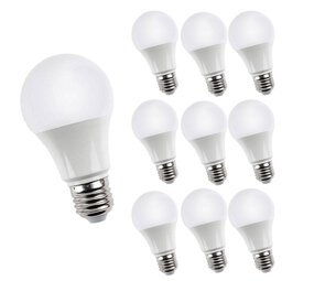 LCB Multipakke 10 stk - LED lampe - E27 armatur - 15W erstatter 98W - Varmt hvidt lys 3000K