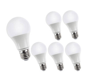 LCB Multipakke 6 stk - LED lampe - E27 armatur - 15W erstatter 98W - Varmt hvidt lys 3000K