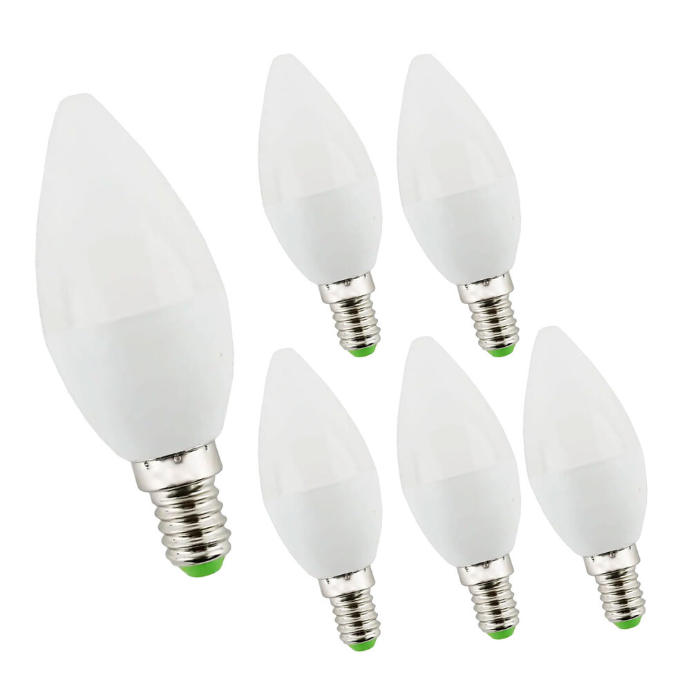LCB Multipakke 6 stk - LED-lampe E14 - C37 6W erstatter 40-60W - 3000K varmt hvidt lys LCB Multipakke 6 stk - LED-lampe E14 - C37 6W erstatter 40-60W - 3000K varmt hvidt lys