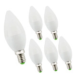 LCB Multipakke 6 stk - LED-lampe E14 - C37 6W erstatter 40-60W - 3000K varmt hvidt lys