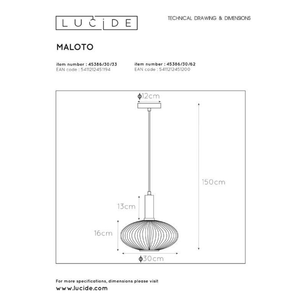 Lucide LED pendellampe MALOTO - 1x E27 fatning - grøn