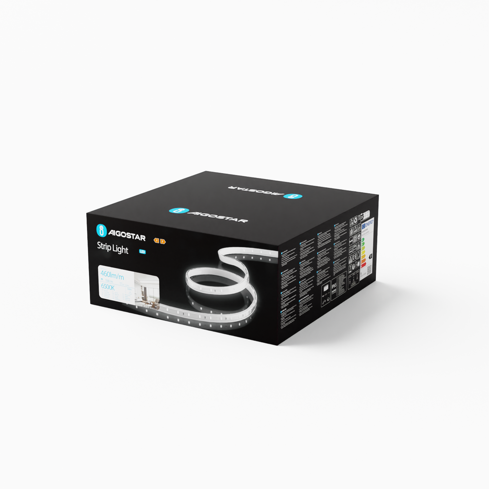 Aigostar LED Lysslange flad - 50 meter - 6500K  Kold hvid - 60 dioder per meter Aigostar LED Lysslange flad - 50 meter - 6500K  Kold hvid - 60 dioder per meter