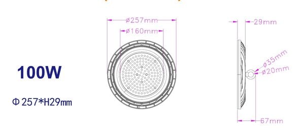 TSONG LED UFO High Bay - 100W - 4000K - DOB TSONG LED UFO High Bay - 100W - 4000K - DOB