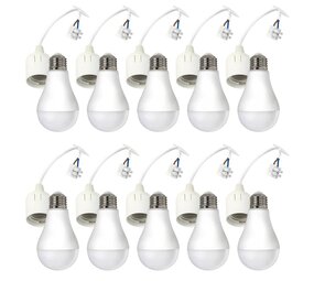 Fordelspakke 10 stk. E27 og ledning med samlemuffe- inkl. 10x LED pære - 10W 6000K neutralt hvidt lys Fordelspakke 10 stk. E27 og ledning med samlemuffe- inkl. 10x LED pære - 10W 6000K neutralt hvidt lys
