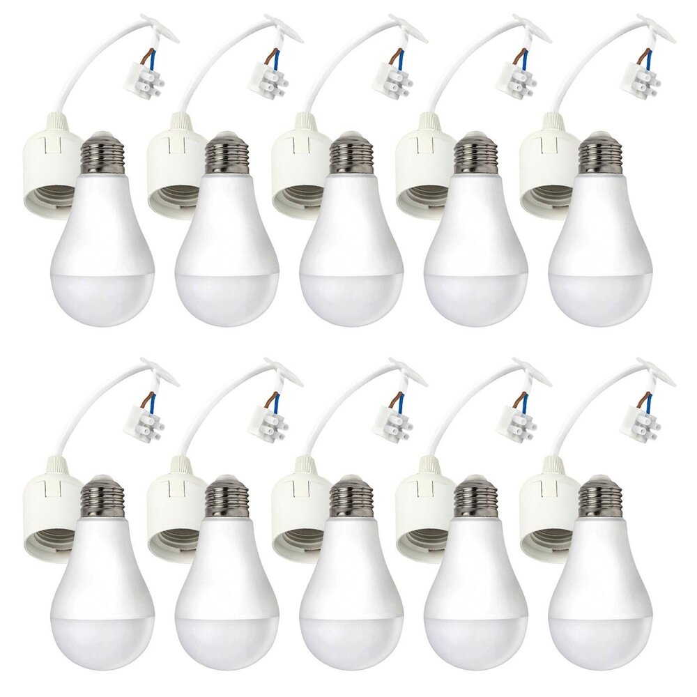 profolux Fordelspakke 10 stk. E27 og ledning med samlemuffe- inkl. 10x LED pære - 10W 4000k neutralt hvidt lys profolux Fordelspakke 10 stk. E27 og ledning med samlemuffe- inkl. 10x LED pære - 10W 4000k neutralt hvidt lys