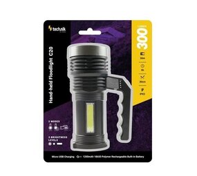 Technik Lommelygte C20 XPE LED + micro USB - 100 lm IP44 (+1x18650 800mAh)