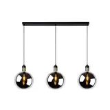 Lucide LED pendellampe JULIUS sort - 3x E27 armatur - Fumé