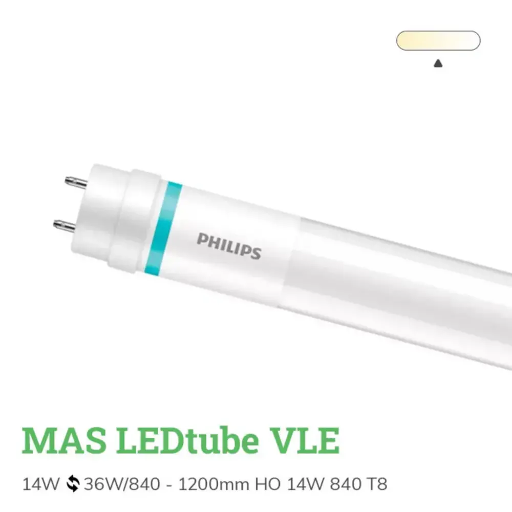 Philips MAS LED lysstofrør VLE 120cm HO 14W 4000K T8 Fatning
