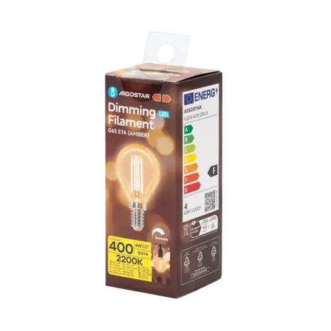 Aigostar LED spot G45 E14 dæmpbar - 4W erstatter 40W - Valgfri Lystemperatur - glødetråd Aigostar LED spot G45 E14 dæmpbar - 4W erstatter 40W - Valgfri Lystemperatur - glødetråd