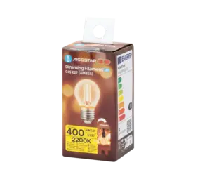 Aigostar LED spot G45 E27 dæmpbar - 4W erstatter 40W - Valgfri Lystemperatur - glødetråd