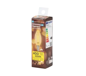 Aigostar LED pære C35 E14 dæmpbar - 4W erstatter 40W - Valgfri Lystemperatur - glødetråd Aigostar LED pære C35 E14 dæmpbar - 4W erstatter 40W - Valgfri Lystemperatur - glødetråd