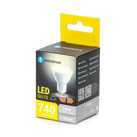 Aigostar LED spot GU10 dæmpbar - 10W erstatter 74W - Valgfri Lystemperatur Aigostar LED spot GU10 dæmpbar - 10W erstatter 74W - Valgfri Lystemperatur