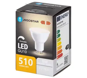 Aigostar LED spot GU10 dæmpbar - 6W erstatter 60W - Valgfri Lystemperatur Aigostar LED spot GU10 dæmpbar - 6W erstatter 60W - Valgfri Lystemperatur