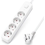 Aigostar 4-vejs strømskinne med tænd/sluk-knap