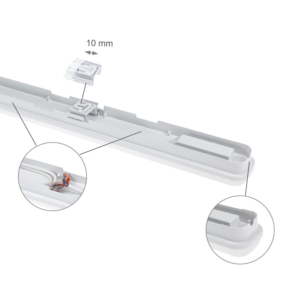 LED armatur 120cm 50W IP65 - 125lm p/w Høj Lumen - 6000K