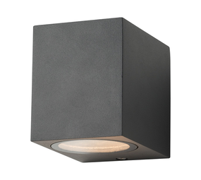 LED Væglampe Firkantet Grå - GU10 fatning - IP44 - Passer til 1 GU10-spot