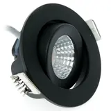 LCB LED LED Mini Indbygningsspot IP65 - Sort 62MM - 5W 450LM - 2700K 827 Varm Hvid - Cut Size 52MM - Triac Dæmpbar - 230v