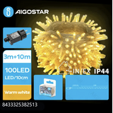 Aigostar LED-juleguirlande 300 LED'er - varm hvid 2700K - 5 meter - IP20 Indendørs belysning Aigostar LED-juleguirlande 300 LED'er - varm hvid 2700K - 5 meter - IP20 Indendørs belysning
