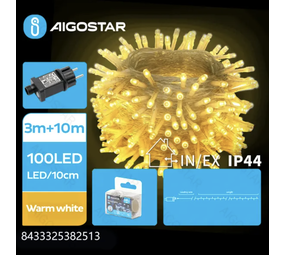 Aigostar LED-juleguirlande 300 LED'er - varm hvid 2700K - 5 meter - IP20 Indendørs belysning Aigostar LED-juleguirlande 300 LED'er - varm hvid 2700K - 5 meter - IP20 Indendørs belysning