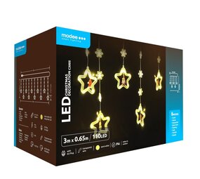 Modee Lighting LED-juledekoration - 110 LED'er - 3 meter - varm hvid - med adapter - IP44 vandtæt