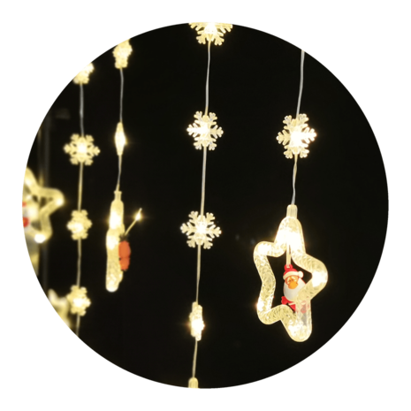 Modee Lighting LED-juledekoration - 110 LED'er - 3 meter - varm hvid - med adapter - IP44 vandtæt