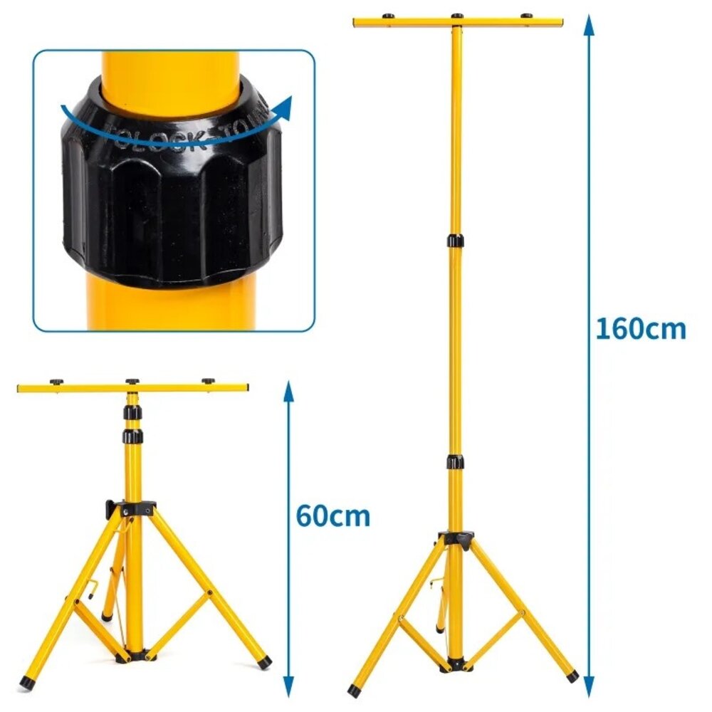 Aigostar LED Arbejdslampe med stativ 2x30W 5400 lumen 6500K fra Aigostar Aigostar LED Arbejdslampe med stativ 2x30W 5400 lumen 6500K fra Aigostar