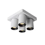 Lucide LED loftspot NIGEL Hvid/Sort - GU10 Fitting - 4-Light - 20W - DTW Dæmp for at varme 2200K/3000K | Dimtone Dæmpbar