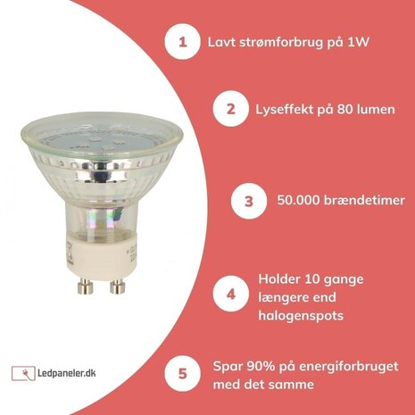 LED Line LED spot GU10 - 1W - 2700K Varm hvid - erstatter 10W - Glashus LED Line LED spot GU10 - 1W - 2700K Varm hvid - erstatter 10W - Glashus