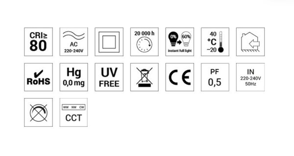 LED POL LED forsænket spot - 9W erstatter 72W - hulstørrelse ø95mm - CCT kan vippes