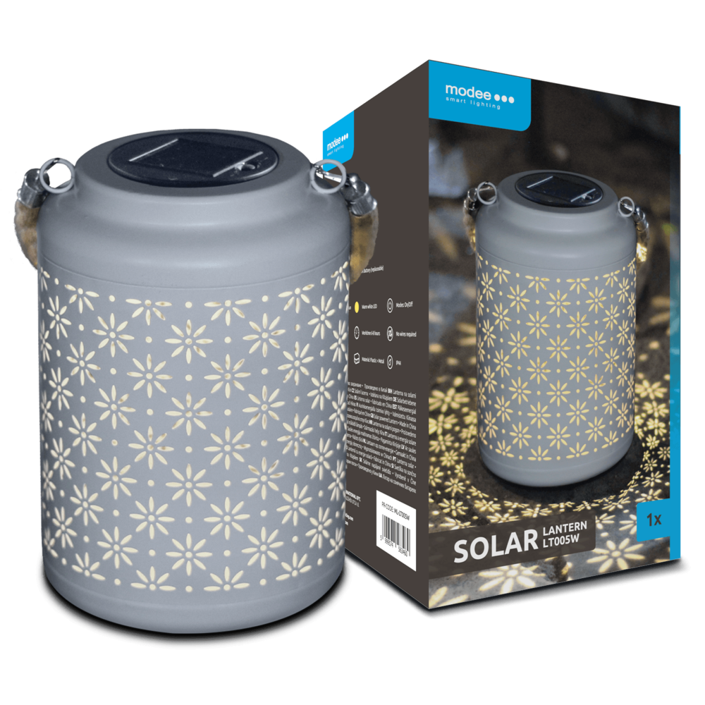 Modee LED Solcellelampe - 3000K Varm hvid - 26x17x17cm - LT005W Modee LED Solcellelampe - 3000K Varm hvid - 26x17x17cm - LT005W