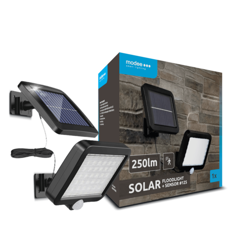 Modee LED Solcelle Væglampe med bevægelsessensor - 9000K Dagslys - 250lm - WS125 Modee LED Solcelle Væglampe med bevægelsessensor - 9000K Dagslys - 250lm - WS125