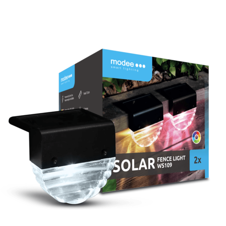 Modee LED Solcelle Væglampe - RGB Multifarve - WS109 - 2 stk. Modee LED Solcelle Væglampe - RGB Multifarve - WS109 - 2 stk.